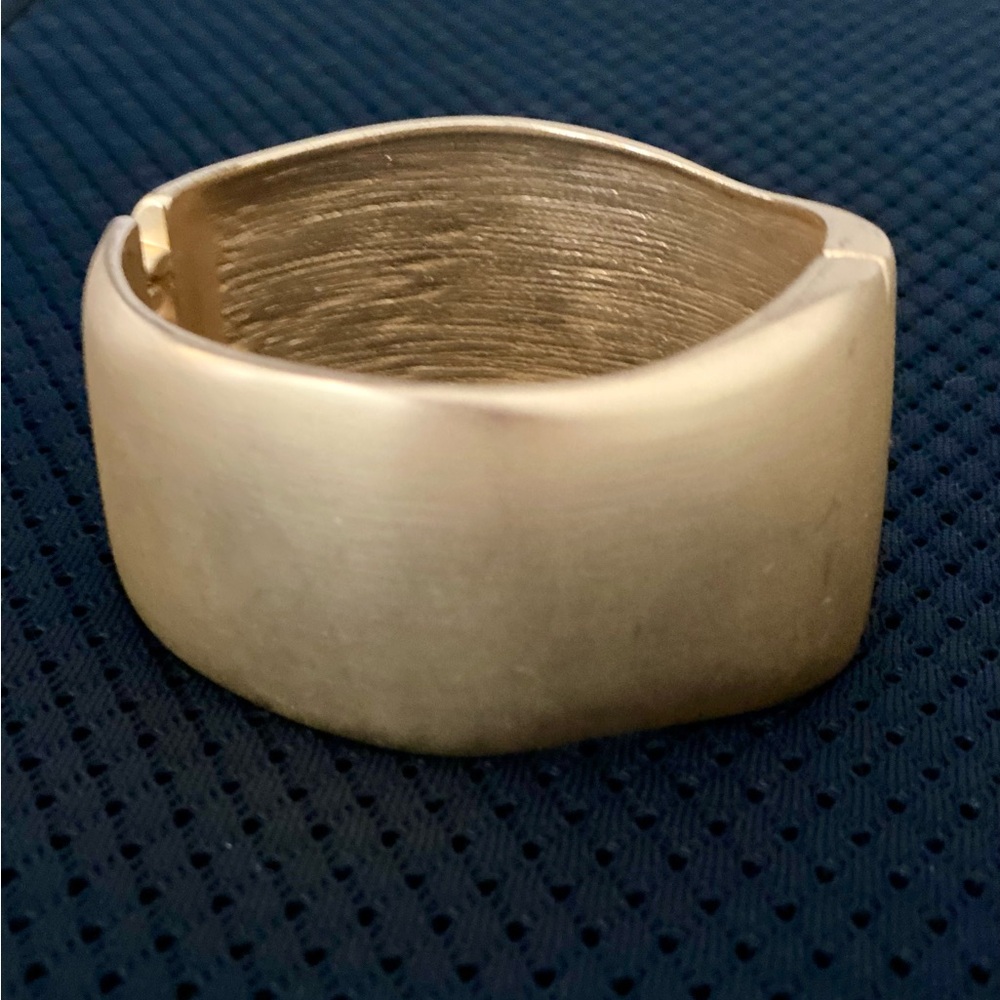 Wide Goldtone Hinged Bracelet